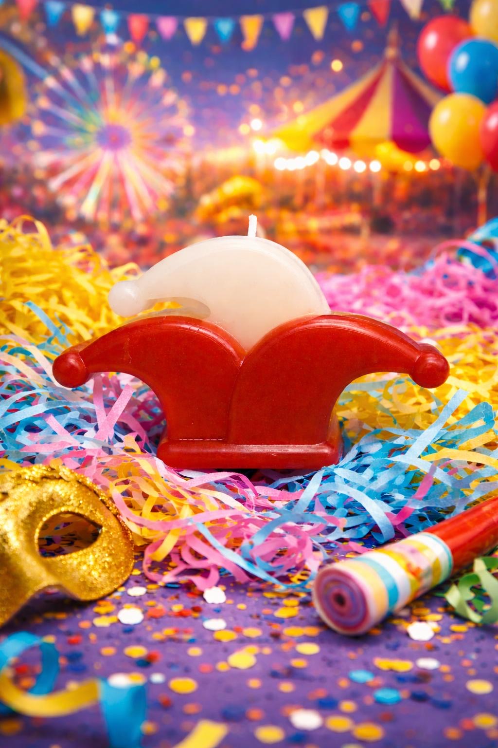 Narrenkappen-Kerze "Jeck" - Karneval aus Wachs